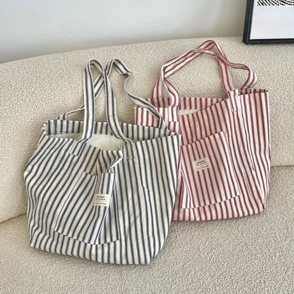 Beach Striped Tote Bag