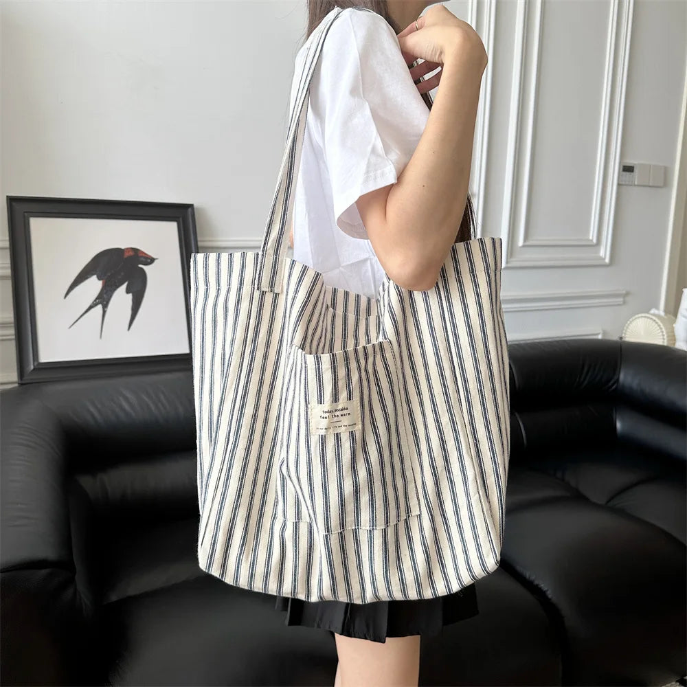 Beach Striped Tote Bag