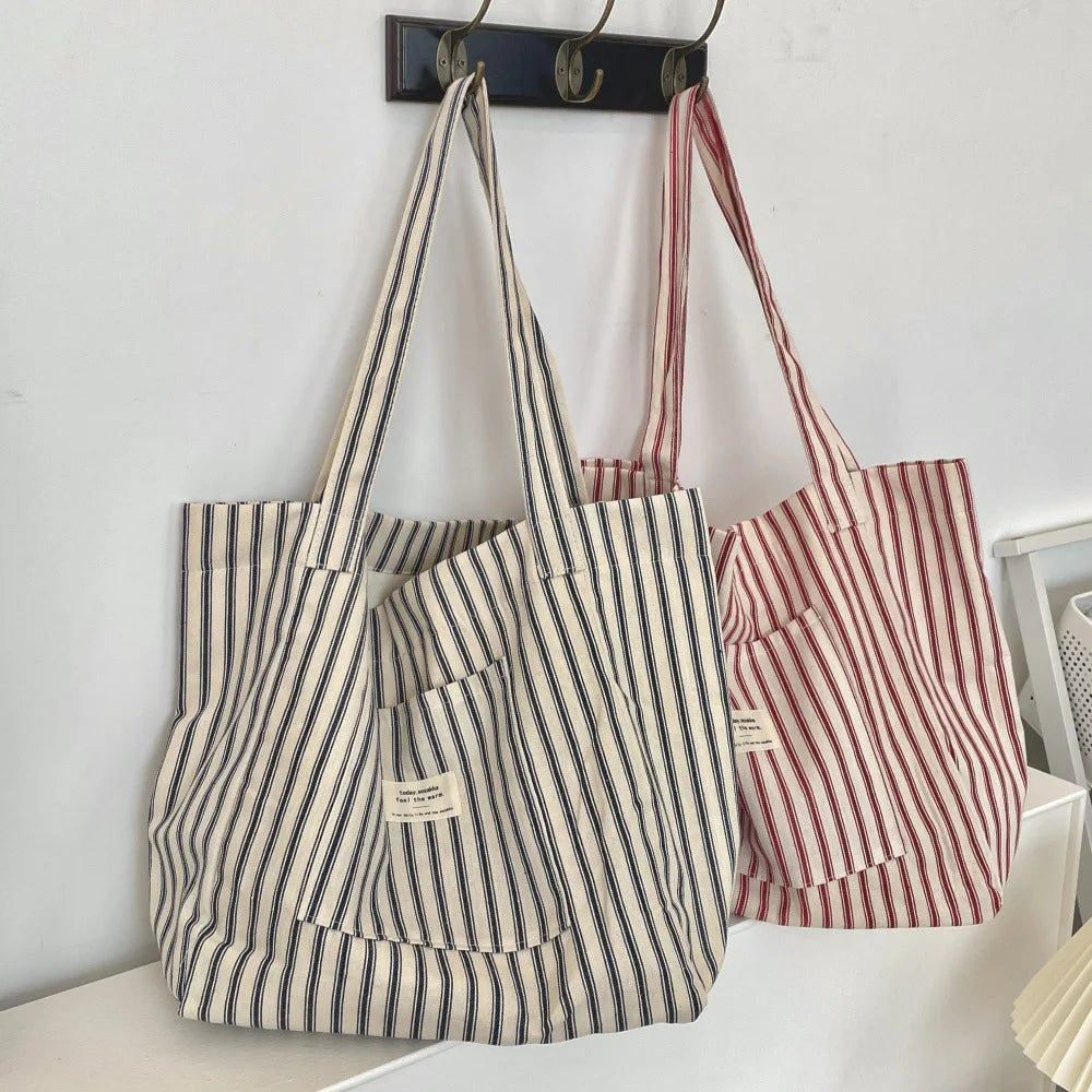 Beach Striped Tote Bag