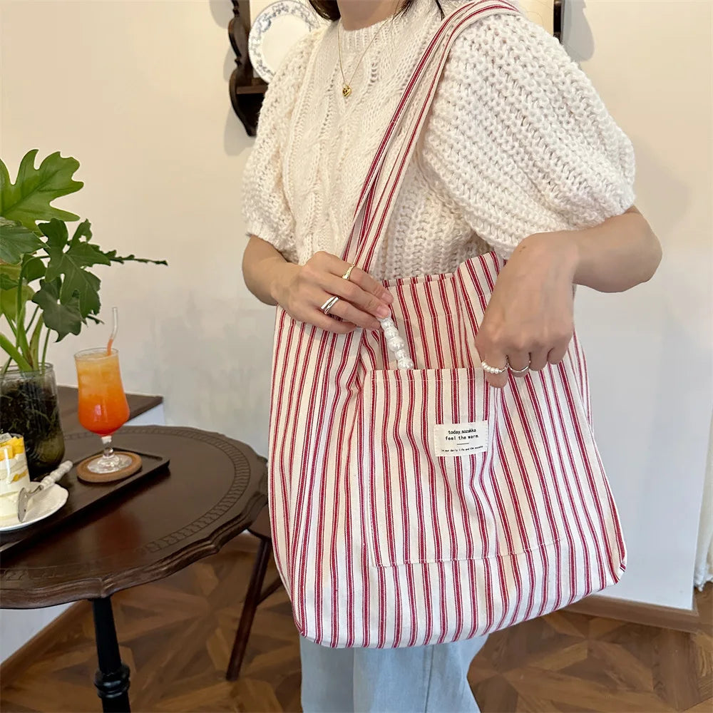 Beach Striped Tote Bag